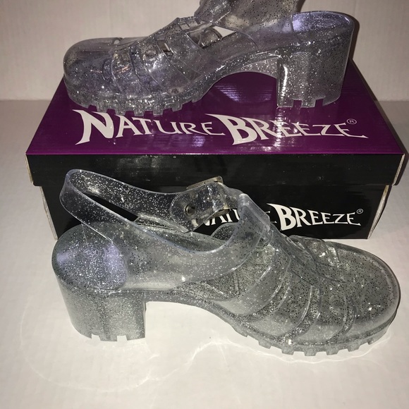 🆕NWT Nature Breeze Crystal Clear Jelly Sandals - Picture 3 of 6